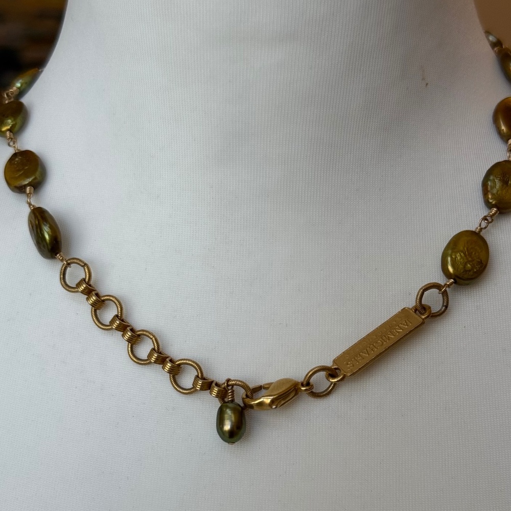 Jan Michaels Iridescent Green Freshwater Pearl Necklace - Picture 5 of 5